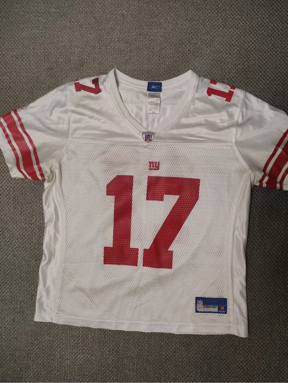 Plaxico Burress New York Giants Reebok Jersey #17 White NFL Equipment Men Size L